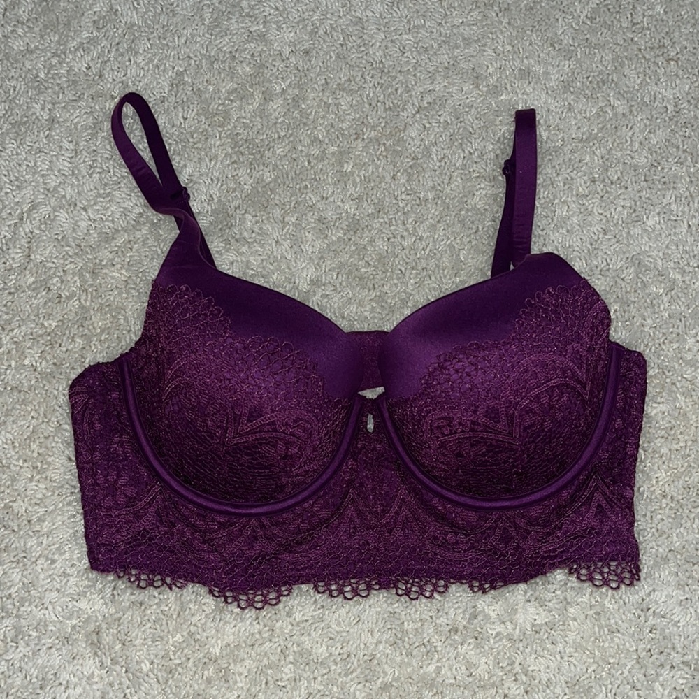 Purple lace bra